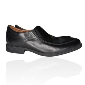 Clarks Men's Loafers Whiddon Step Black‎ Leather Size 9.5 M Extreme Comfort
